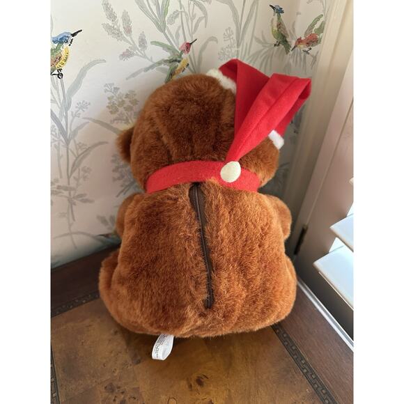 VINTAGE 1985 LTD CHRISTMAS TEDDY BEAR STUFFED ANIMAL PLUSH. - Picture 2 of 5